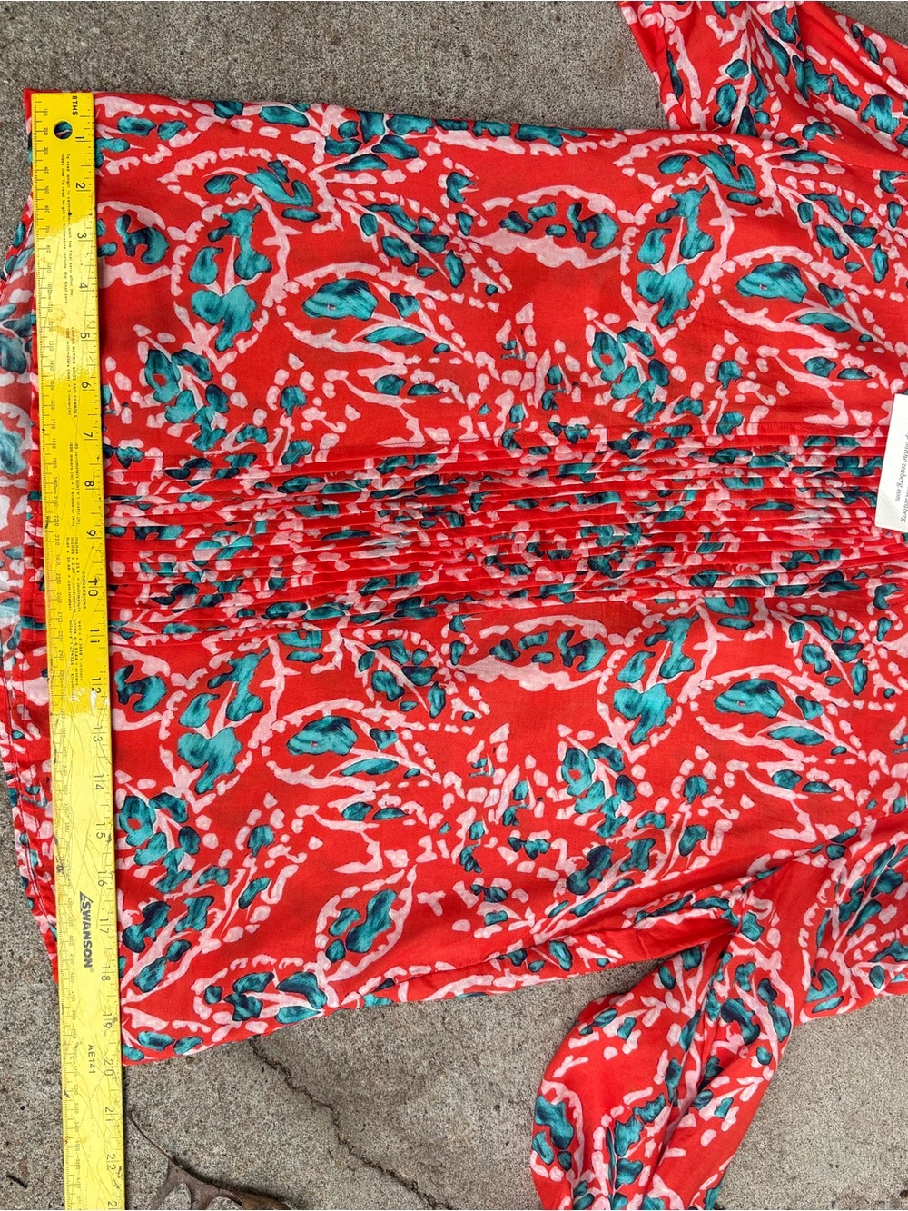 NWT Maxime Zeaberg Coral and Teal Blouse Size 2 - Picture 7 of 10